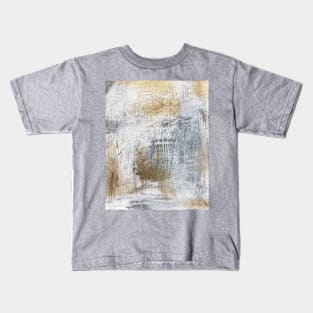 Gold And Grey Textures A4 Kids T-Shirt